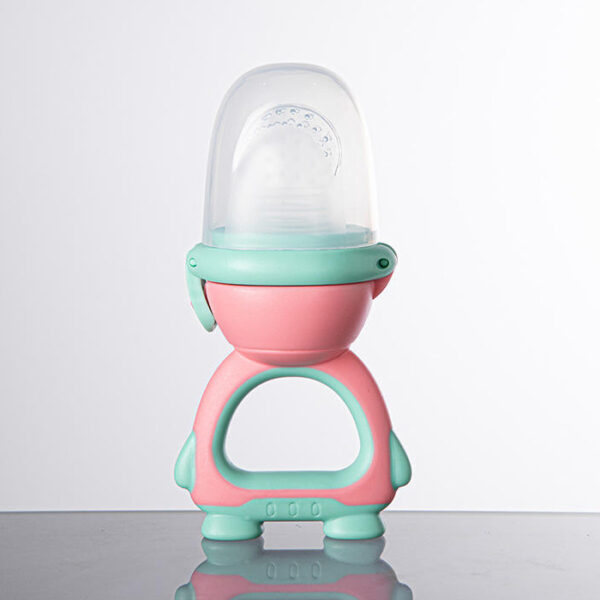 Mee Mee Squeezy Silicone Spoon Food Feeder for Babies of 6 to 12 Months with in-Built Stand (Blue)