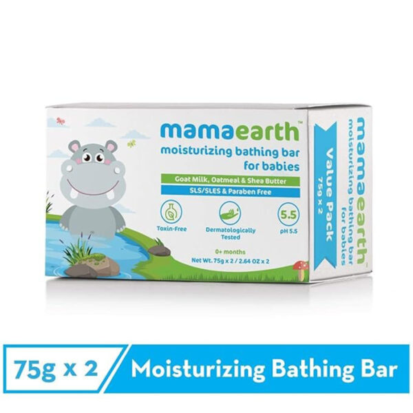 Mamaearth Moisturizing Baby Bathing Soap Bar, Ph 5.5, With Goat Milk & Oatmeal. Pack Of 2, 75Gms Eac And Mamaearth Natural Repellent Mosquito Patches For Babies With 12 Hour Protection