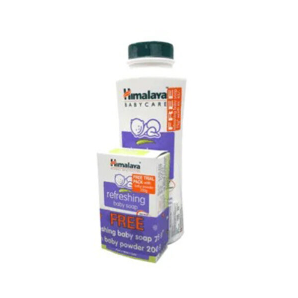 Himalaya Baby Powder (200g) with Free Refreshing Baby Soap (75g)
