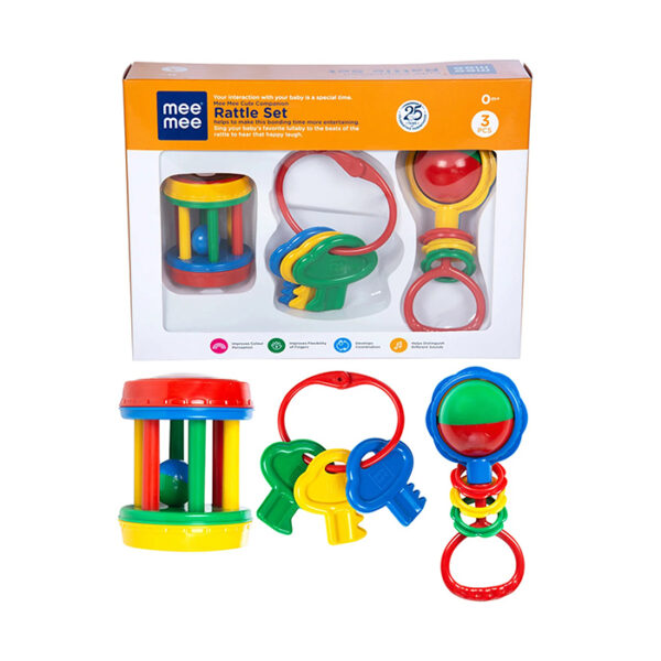 Mee Mee Baby Rattle Set for Sensory Stimulation and Motor Skill Development