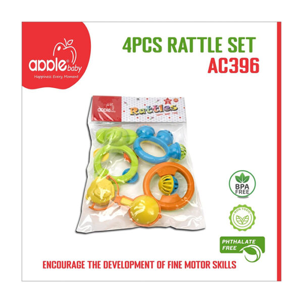 apple baby 4Pcs Rattle Set for New Borns (AC396)
