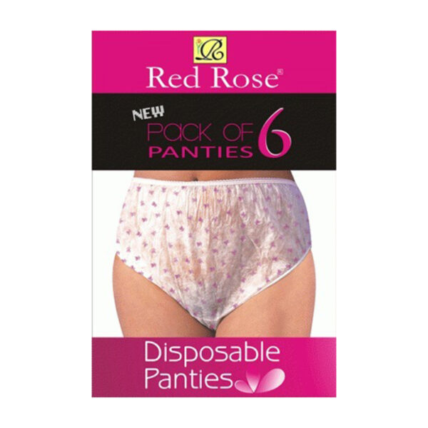 Red Rose Disposable Panties - Soft Breathable Fabric, Ideal For Travel And Hospital Use