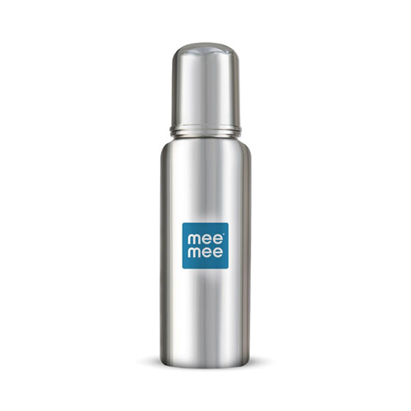 Mee Mee Baby Steel Feeding Bottle | Baby Milk Bottle with Advanced Anti Colic Valve, BPA Free, Soft Silicone Teat, Wide Neck for Babies/Infants/Newborns of 0-2 Years (Medium - 250ml)