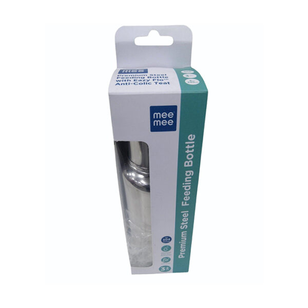 Silver Mee Mee Premium Steel Feeding Bottle, Capacity: 250 ml, Age Group: Newly Born