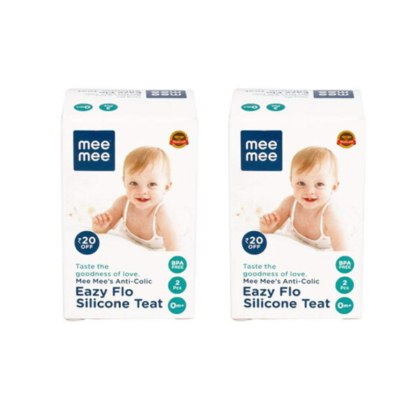 Mee Mee Anti-Colic Easy Flo Silicone Teat - Large - Pack of 2 (4 Pieces)