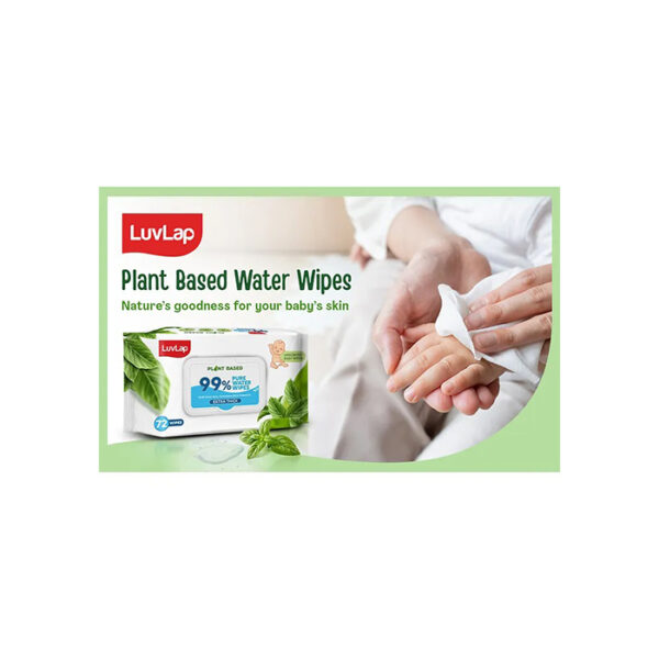 Luv Lap LuvLap 99% Pure Water Baby Wipes, Extra Thick & Unscented with Aloe & Vitamin E, Buy 1 Get 1 Free, 72x2 White
