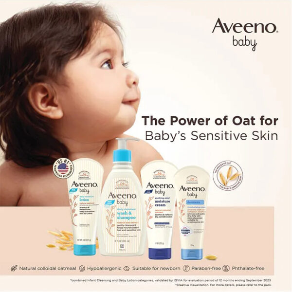 Aveeno Baby Daily Moisture Wash & Shampoo for Delicate Skin (354ml)