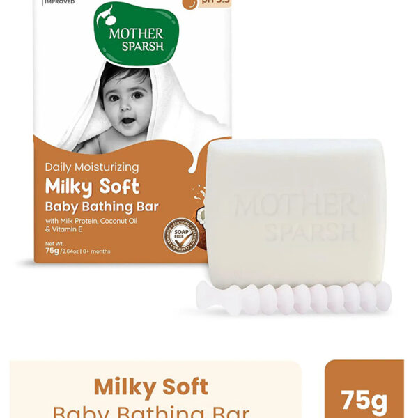Mother Sparsh Baby Daily Moisturising Milky Soft Baby Bathing Bar - 75 g