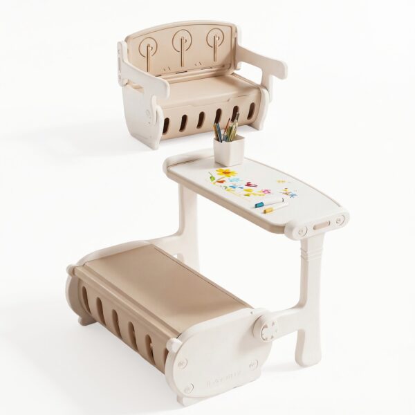 Baybee 2-in-1 Kids Table and Chair Set Convertible Study Desk