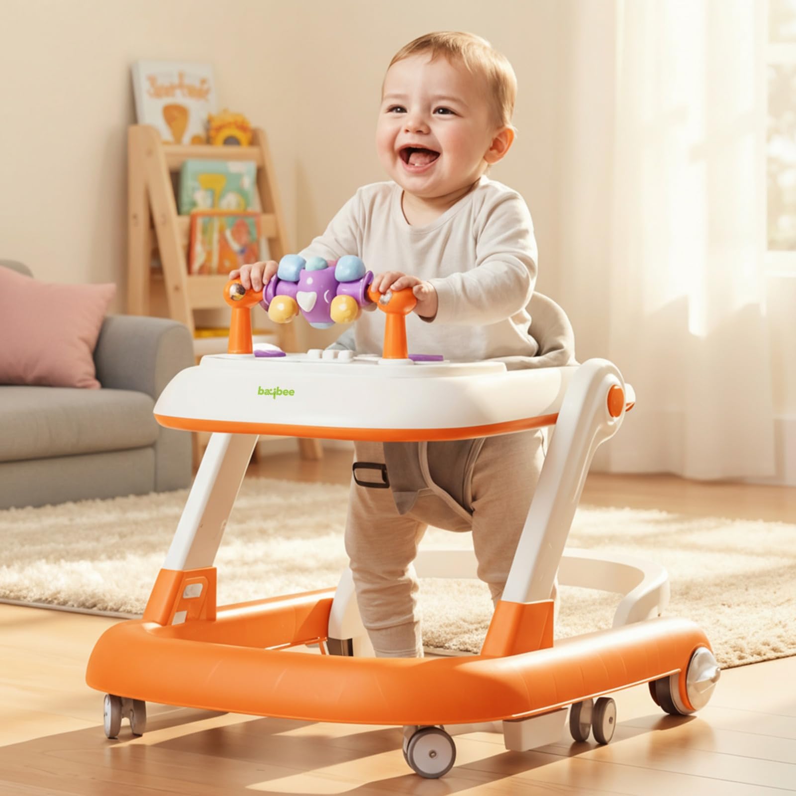 Baybee 2-in-1 Convertible Baby Walker with Musical Toy Bar & Safety Stopper - Image 1