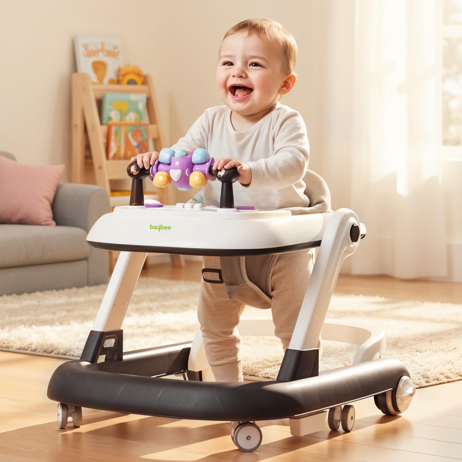 Baybee 2-in-1 Convertible Baby Walker with Musical Toy Bar & Safety Stopper - Image 10