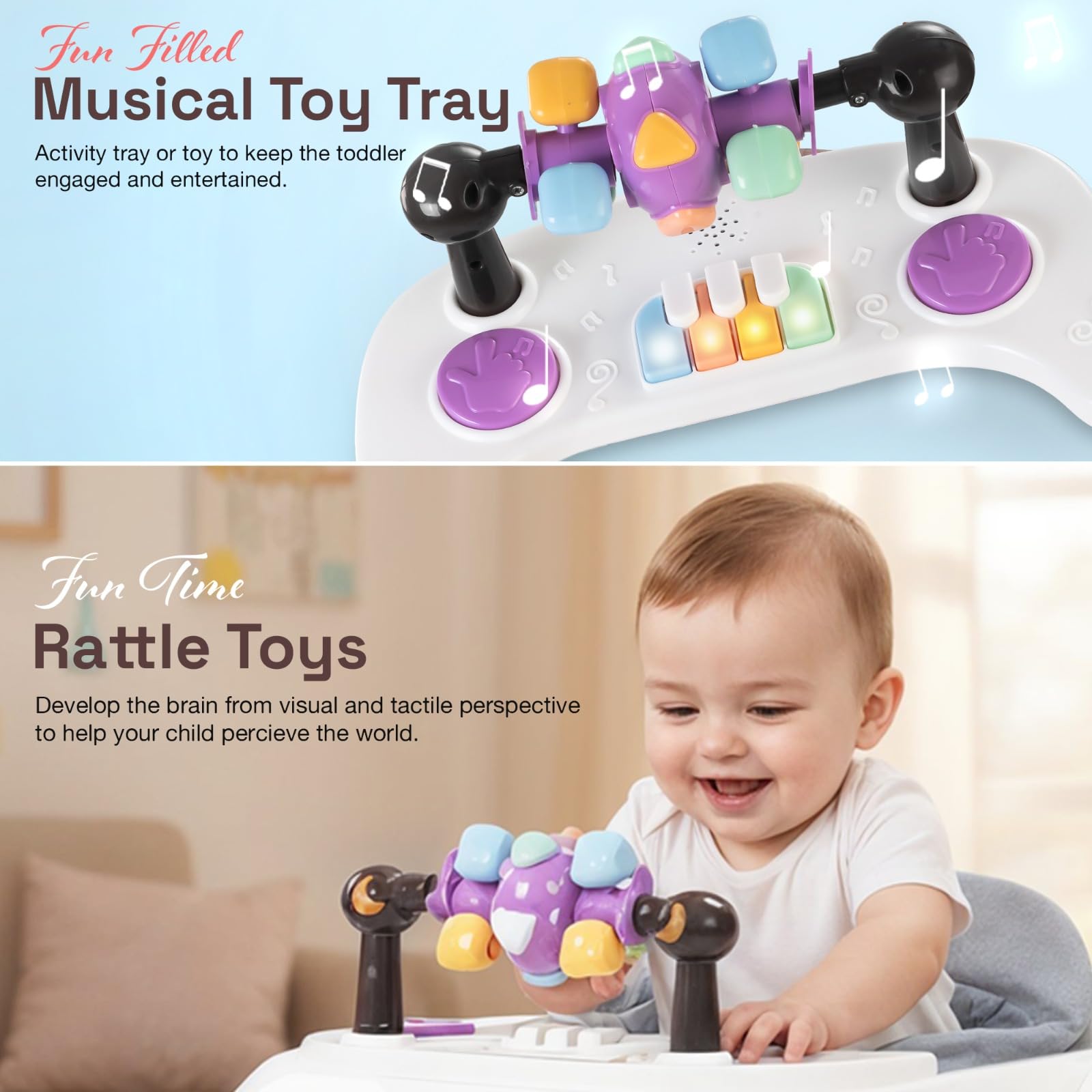 Baybee 2-in-1 Convertible Baby Walker with Musical Toy Bar & Safety Stopper - Image 14