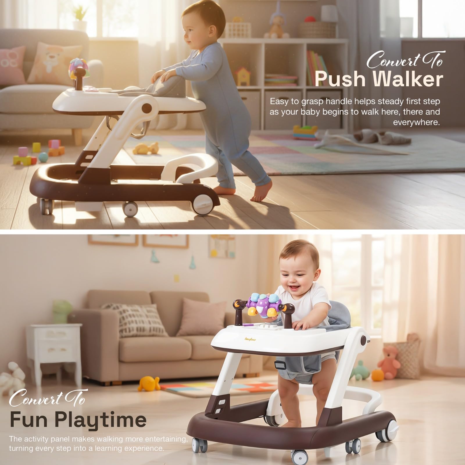 Baybee 2-in-1 Convertible Baby Walker with Musical Toy Bar & Safety Stopper - Image 21