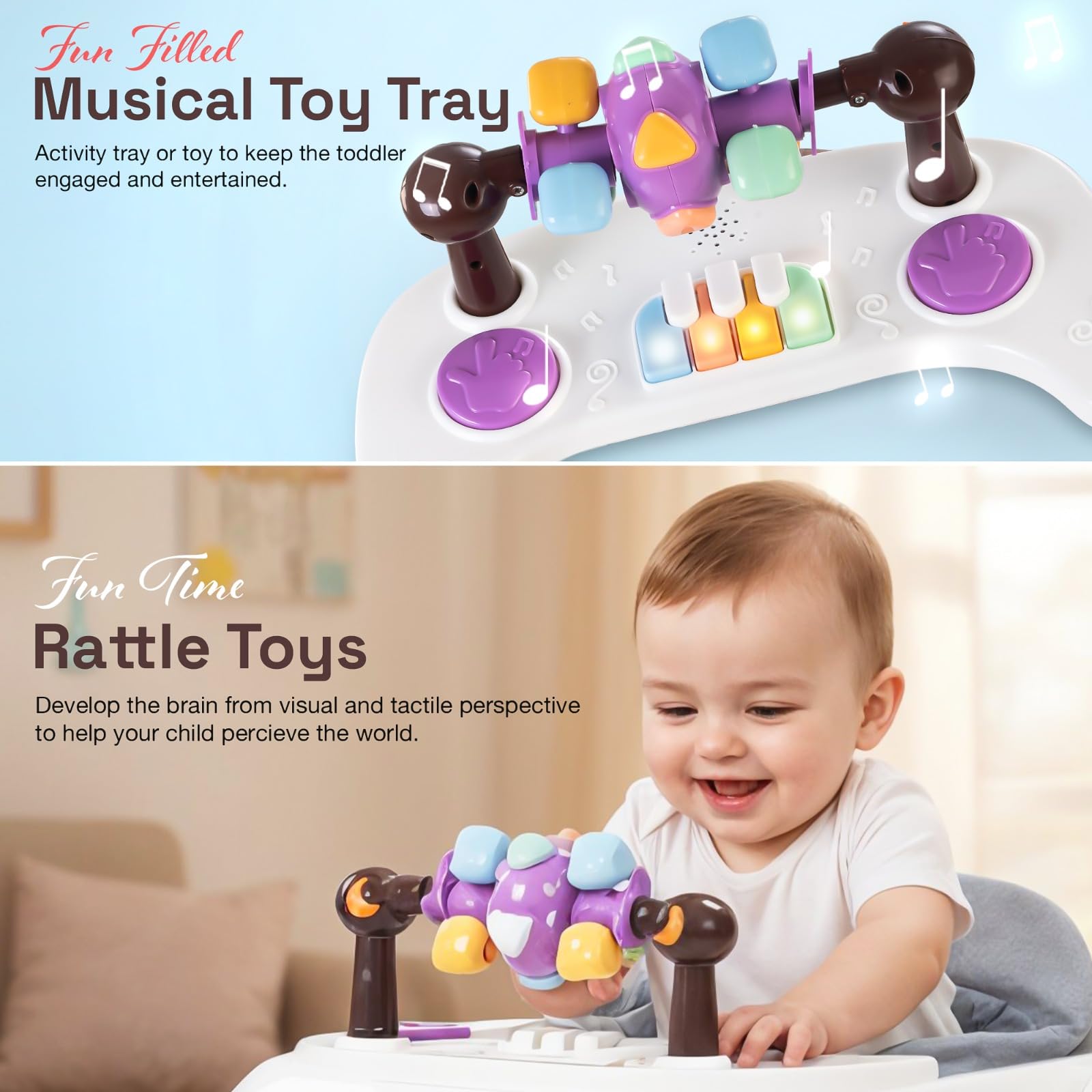 Baybee 2-in-1 Convertible Baby Walker with Musical Toy Bar & Safety Stopper - Image 23