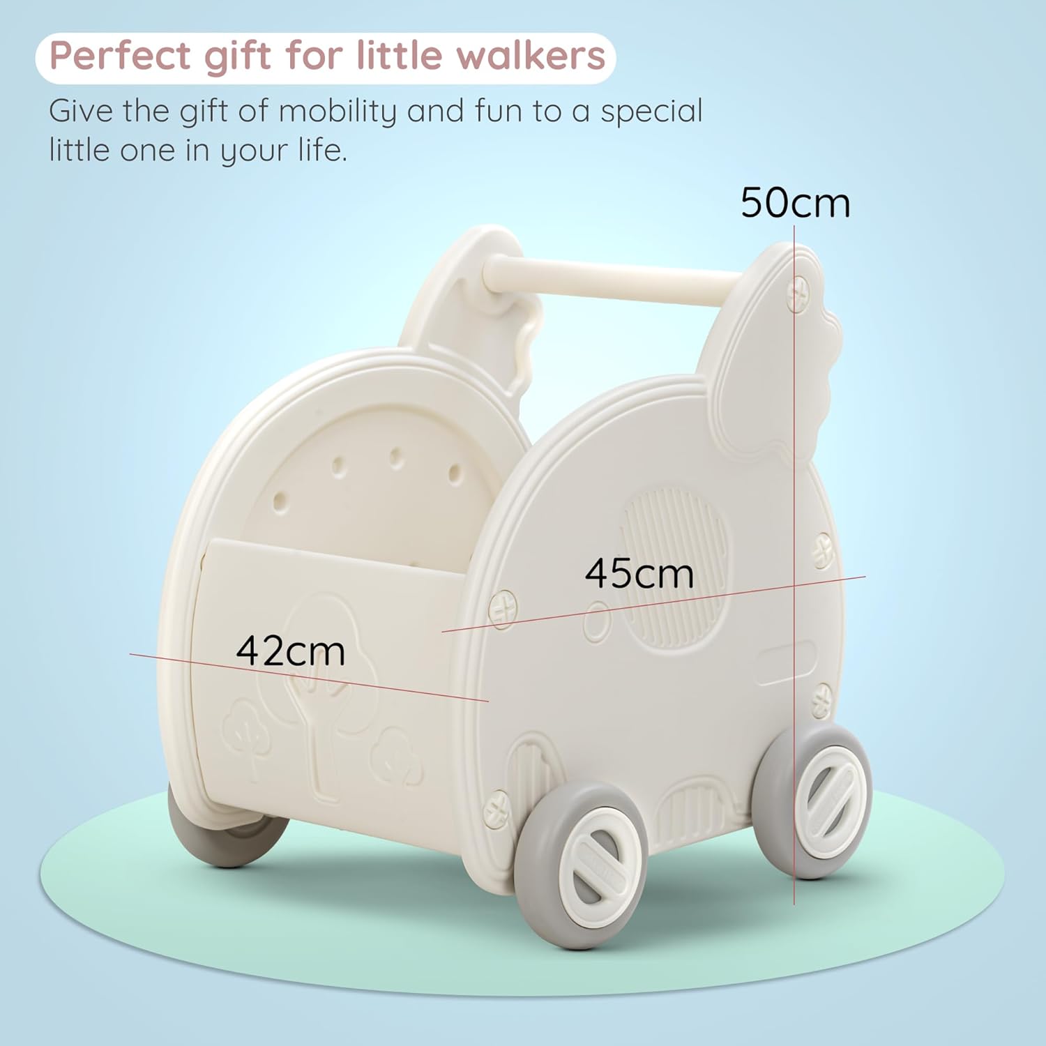 Baybee 2 in 1 Baby Push Walker & Shopping Cart for Kids, Activity Pretend Play Toys (Elephant) - Image 8