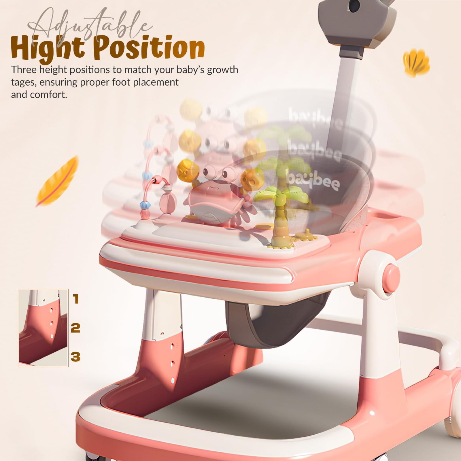 Baybee 3 in 1 Baby Walker for 6-18 Month Baby, Push Walker for Kids with Parental Handle - Image 4