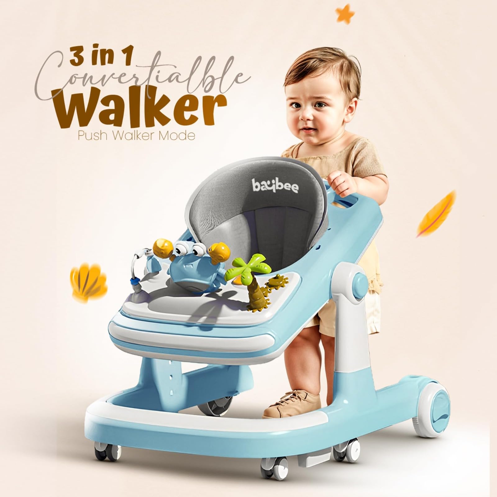 Baybee 3 in 1 Baby Walker for 6-18 Month Baby, Push Walker for Kids with Parental Handle - Image 9