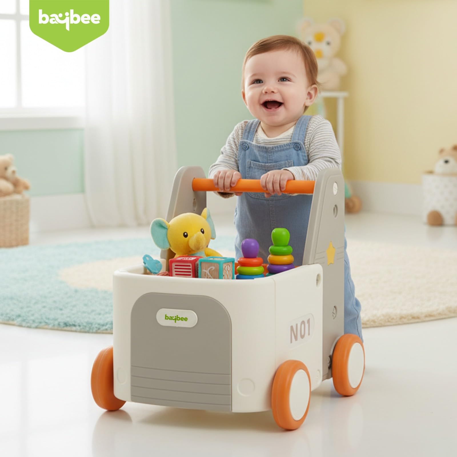 Baybee 4-in-1 Baby Walker & Kids Ride-On Smooth-Rotation Wheels - Image 2