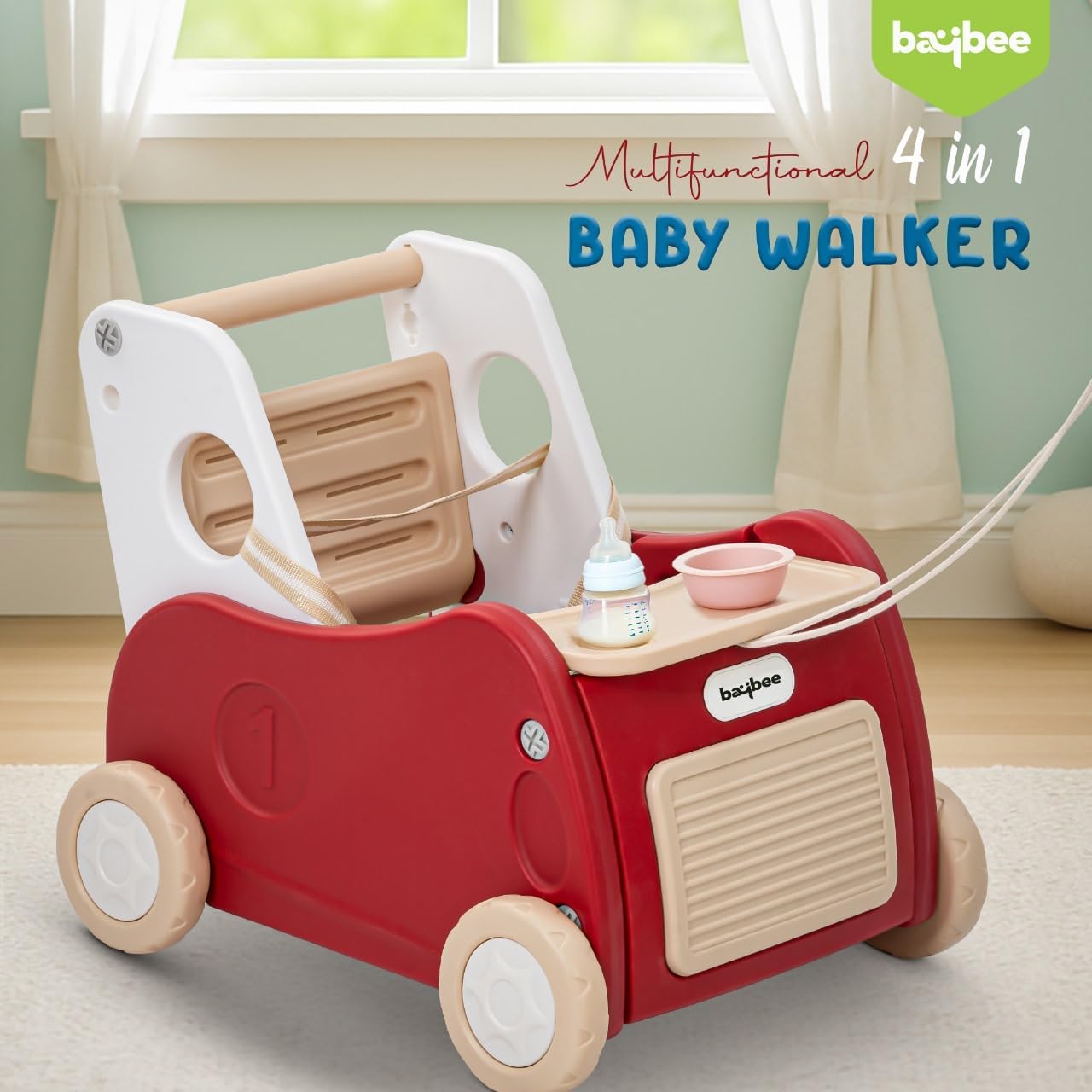 Baybee 4-in-1 Push Walker & Shopping Cart for Baby with Ride-On Mode - Image 8