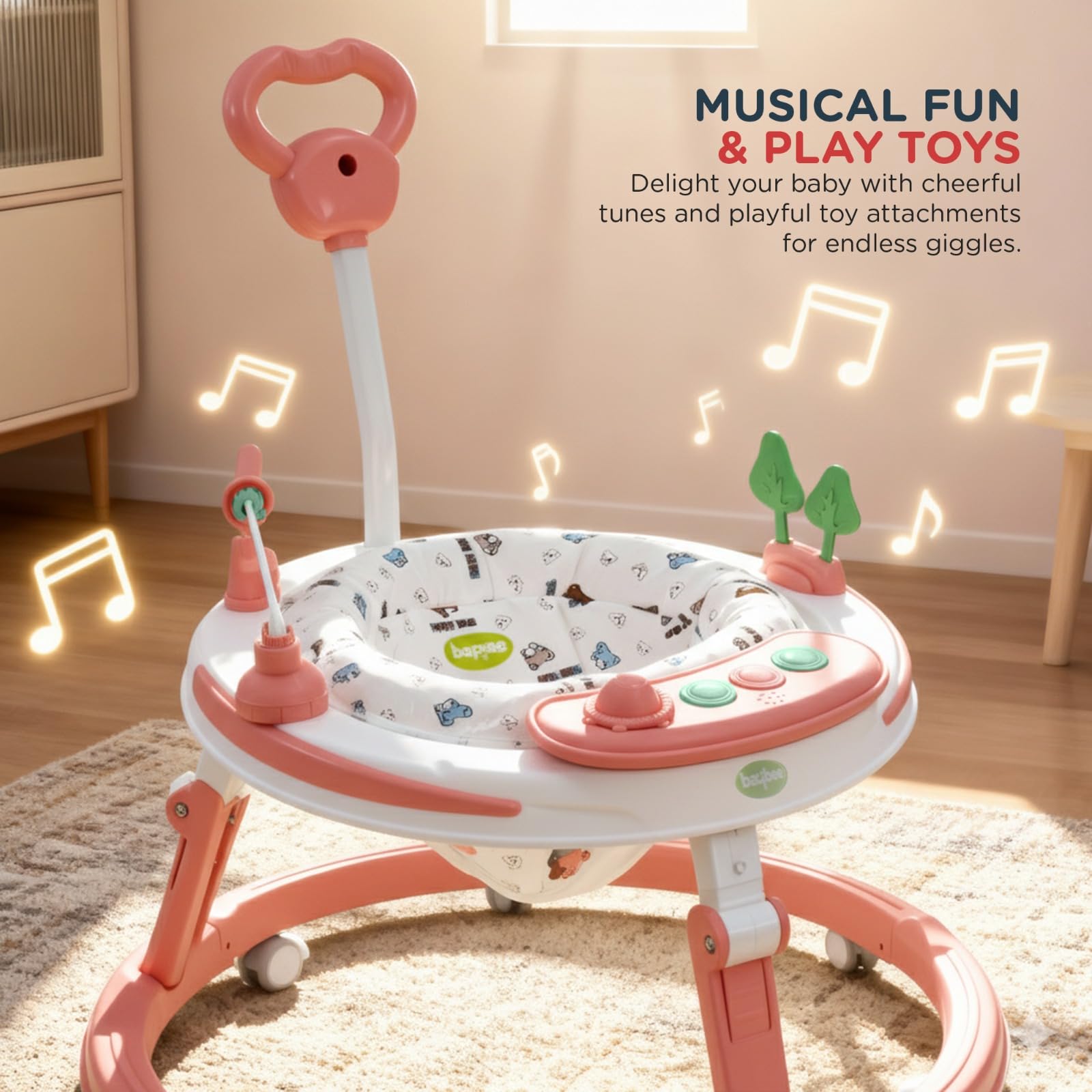 Baybee Breezy 2-in-1 Convertible Baby Walker for 6-18 Months with Rocking Mode - Image 4