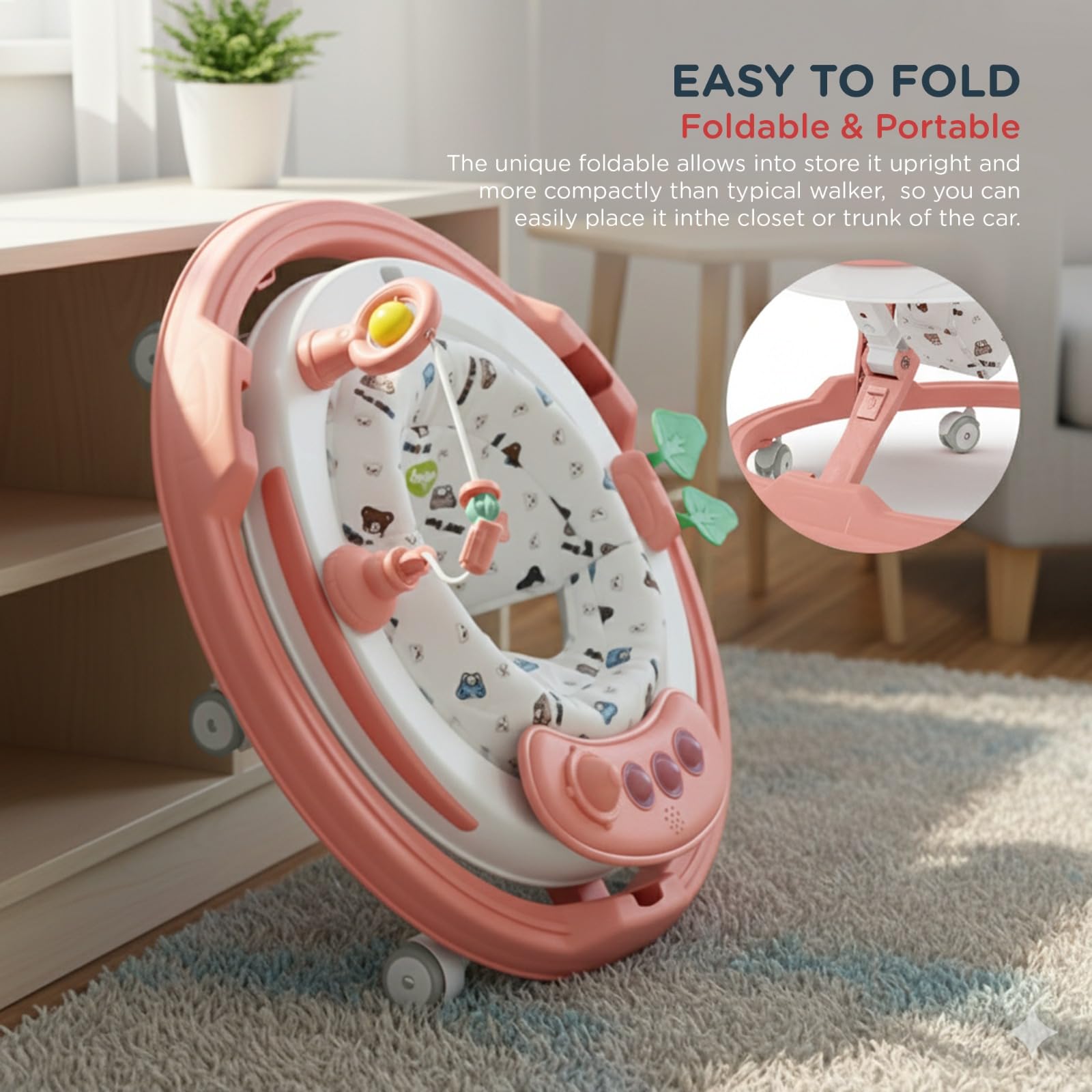 Baybee Breezy 2-in-1 Convertible Baby Walker for 6-18 Months with Rocking Mode - Image 6