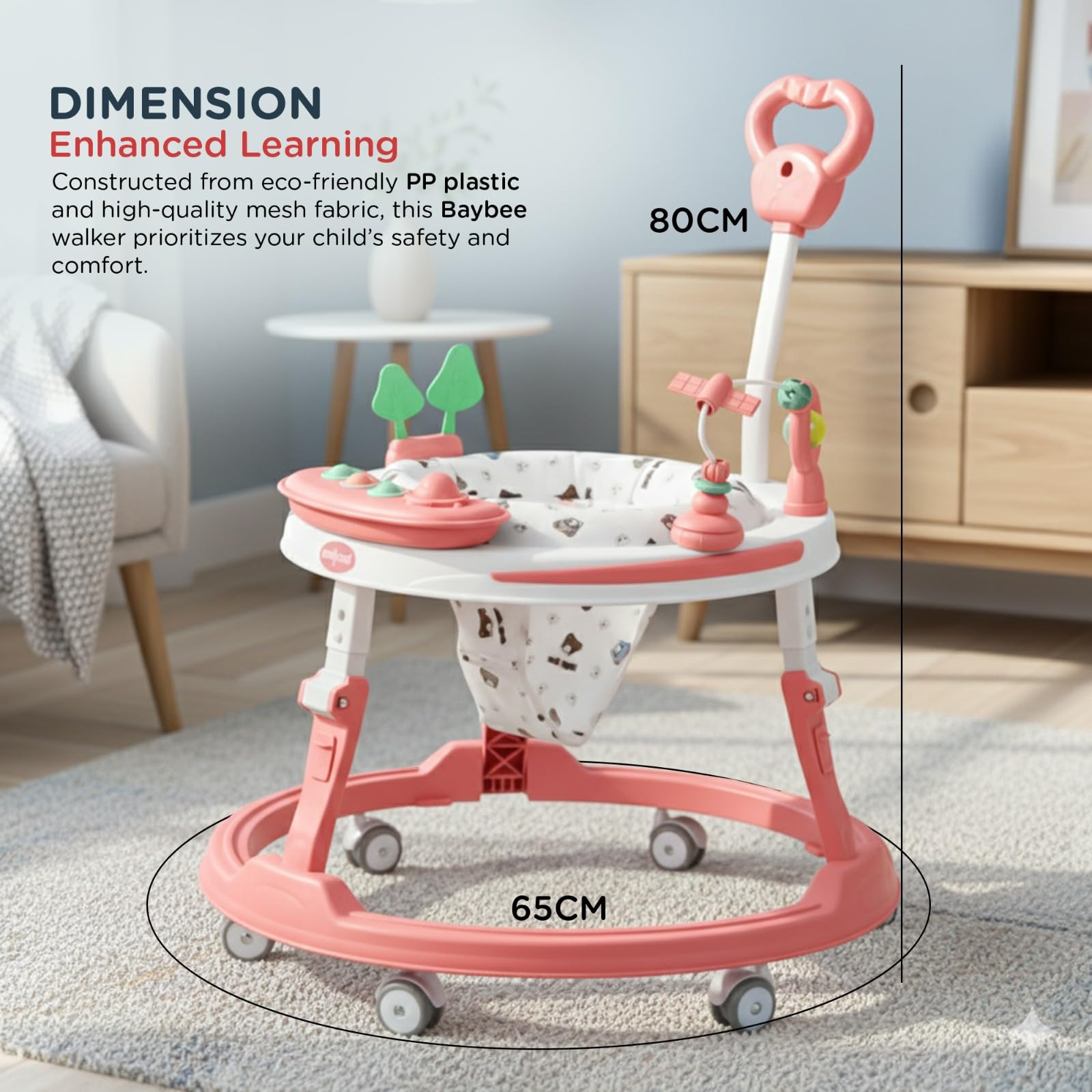 Baybee Breezy 2-in-1 Convertible Baby Walker for 6-18 Months with Rocking Mode - Image 7