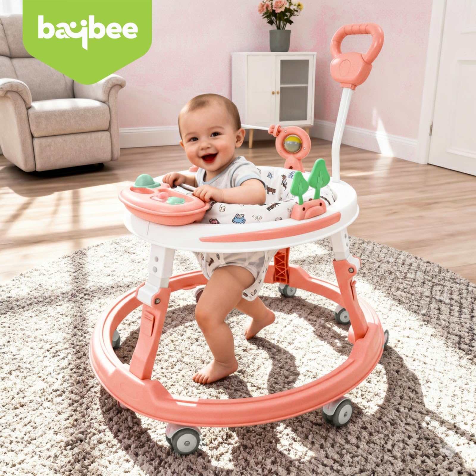 Baybee Breezy 2-in-1 Convertible Baby Walker for 6-18 Months with Rocking Mode - Image 8
