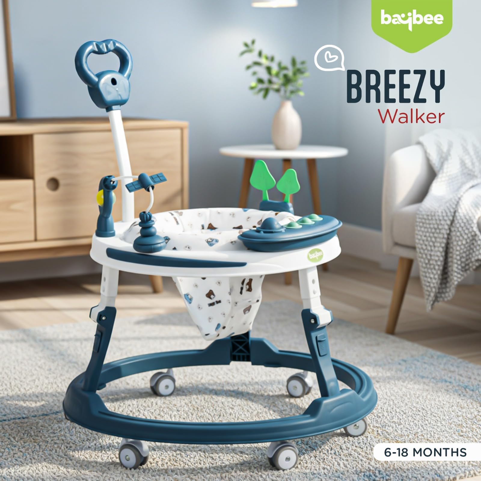 Baybee Breezy 2-in-1 Convertible Baby Walker for 6-18 Months with Rocking Mode - Image 19