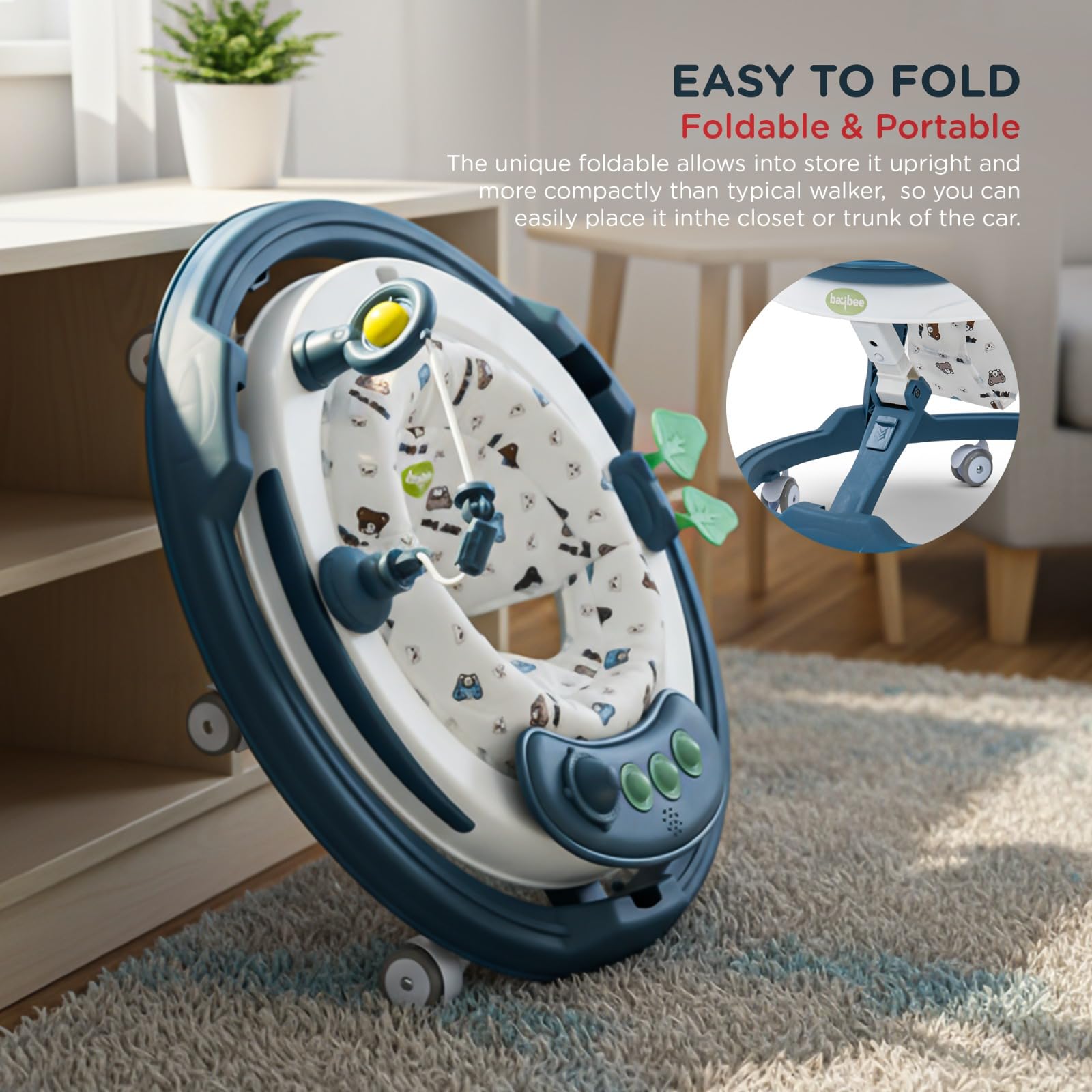 Baybee Breezy 2-in-1 Convertible Baby Walker for 6-18 Months with Rocking Mode - Image 22