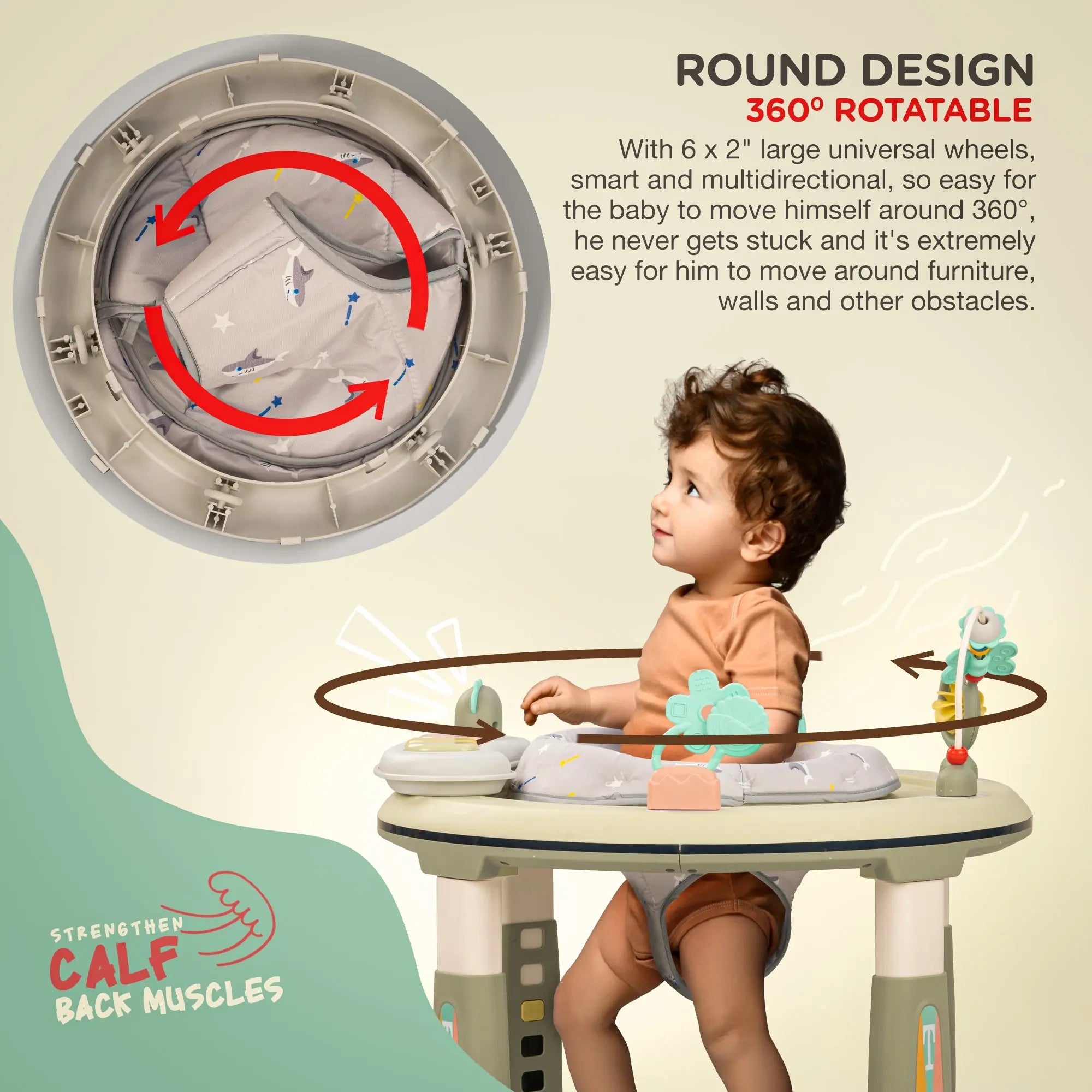 Baybee Melody Baby Walker for Kids, Round Kids Walker - Image 6