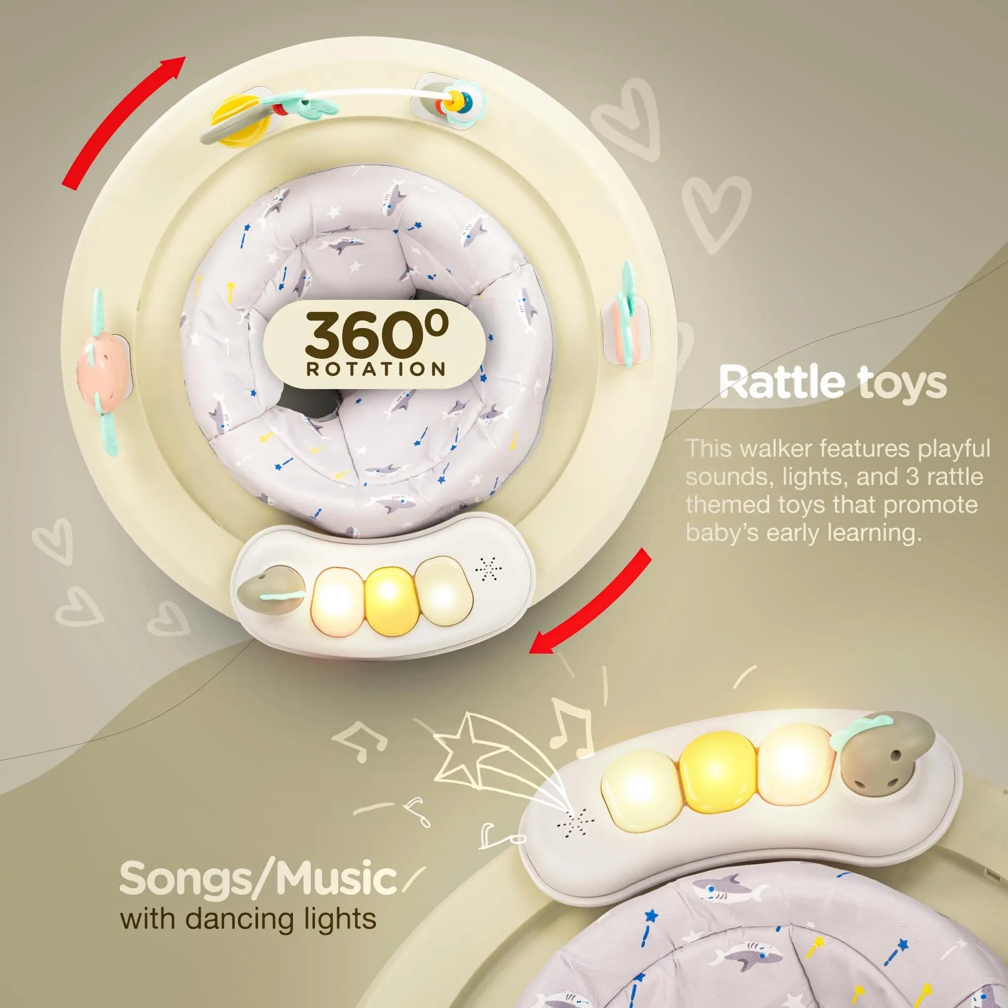 Baybee Melody Baby Walker for Kids, Round Kids Walker - Image 8