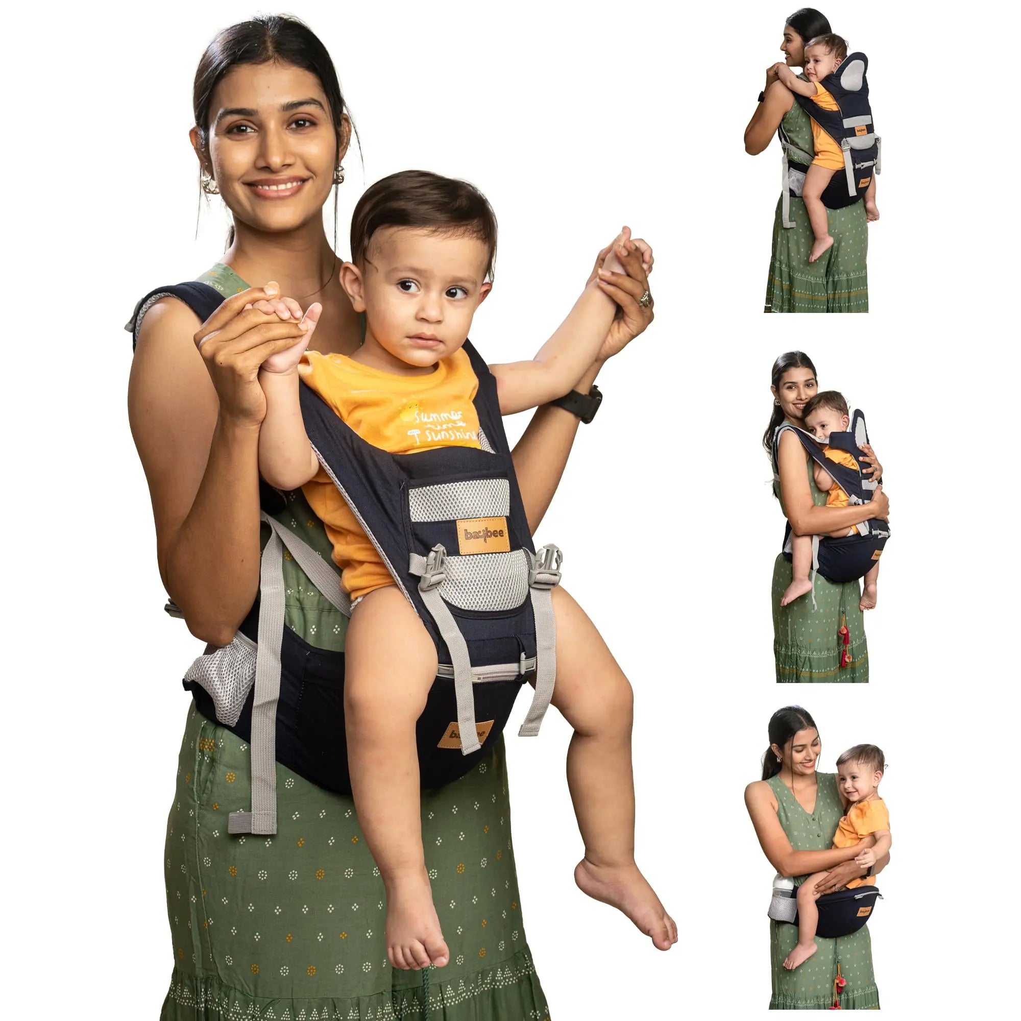 Baybee Ergo+ Hip Seat Baby Carrier with 6 Carry Positions, Baby Carry Sling Front Back Carrier with Safety Belt - Image 9