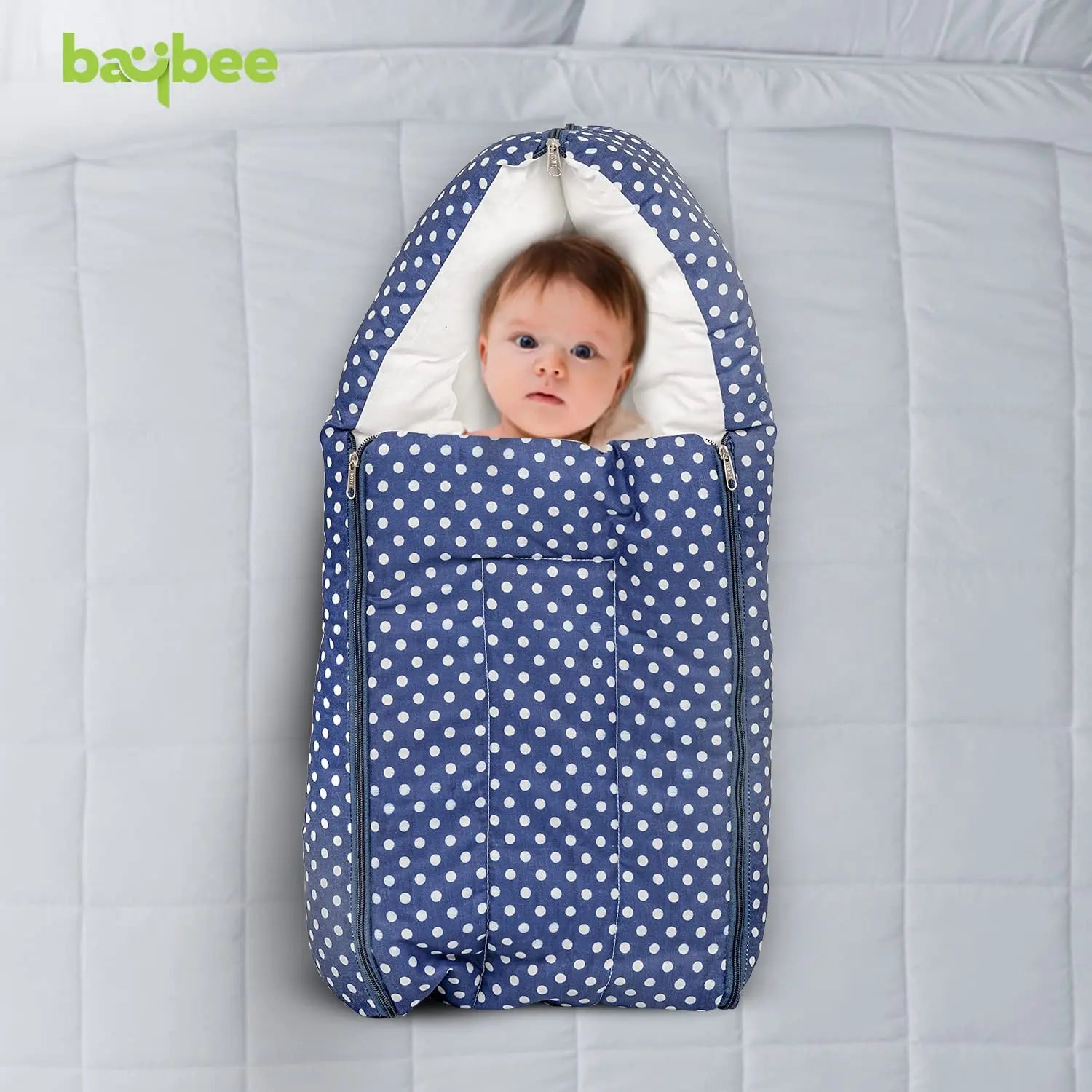 BAYBEE 3 in 1 Baby's Cotton Bed Cum Carry Bed, Printed Baby Sleeping Bag-Baby Bed - Image 2