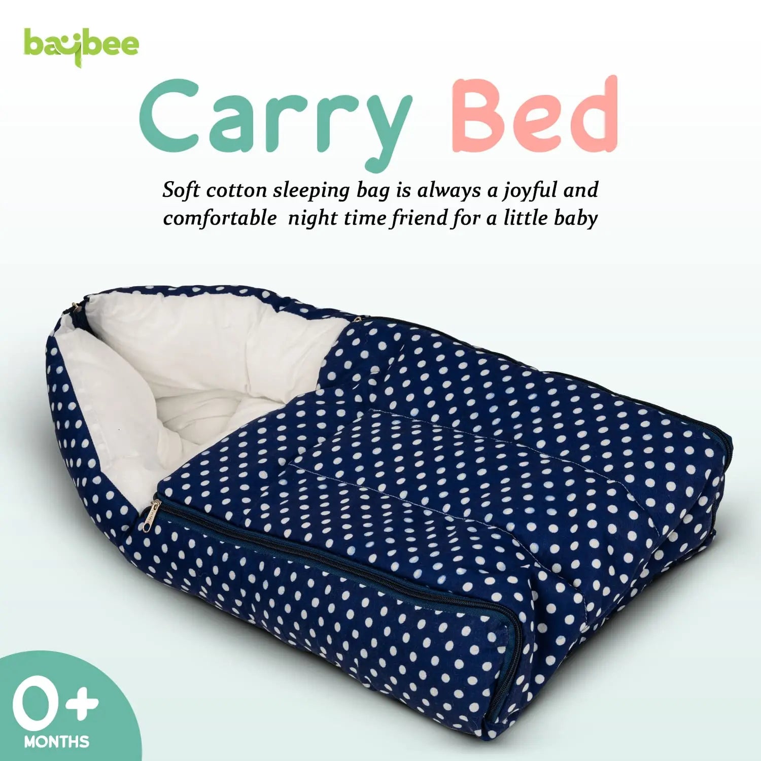 BAYBEE 3 in 1 Baby's Cotton Bed Cum Carry Bed, Printed Baby Sleeping Bag-Baby Bed - Image 7