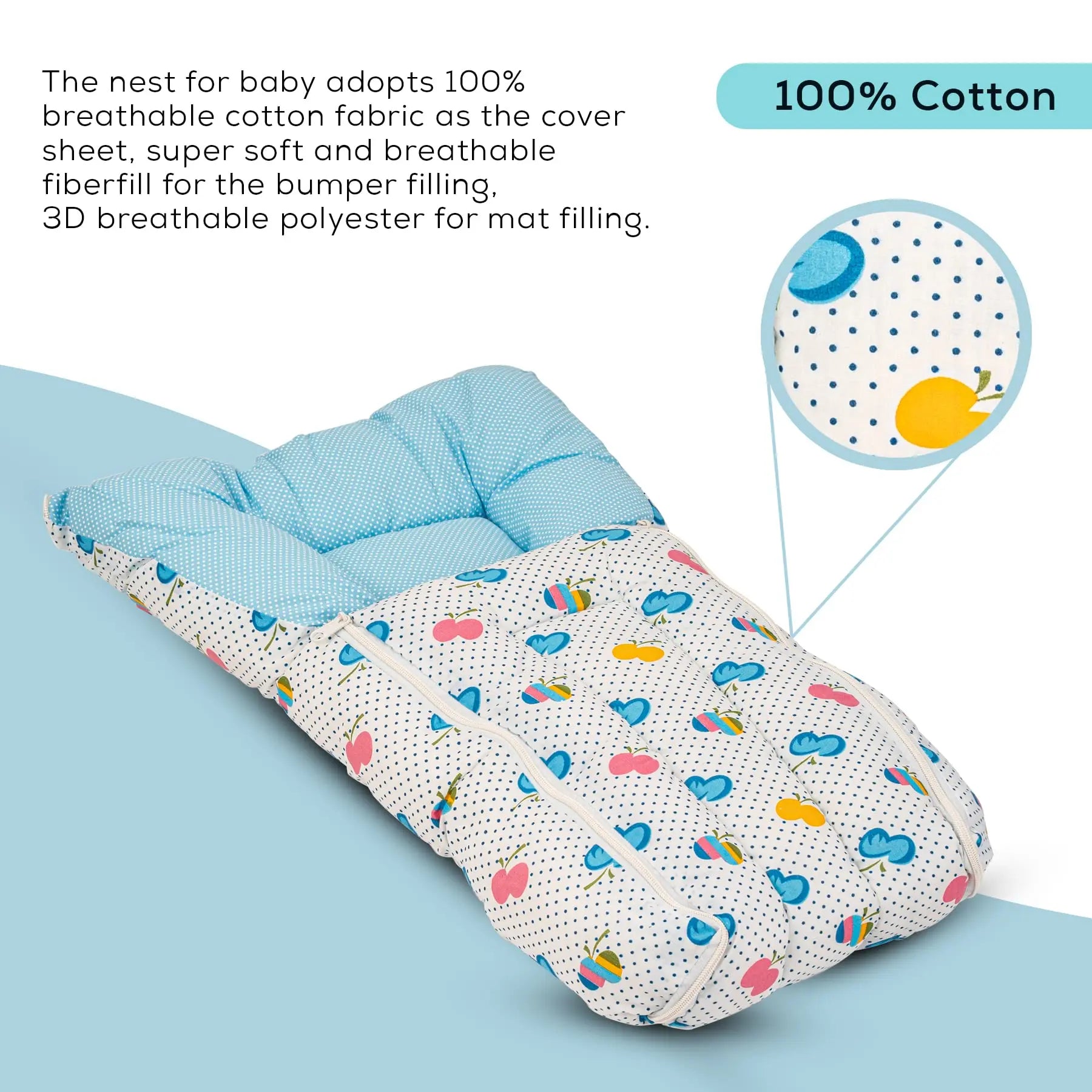 BAYBEE Baby Cotton Printed Sleeping Cum Carry Bag for New Born - Image 5
