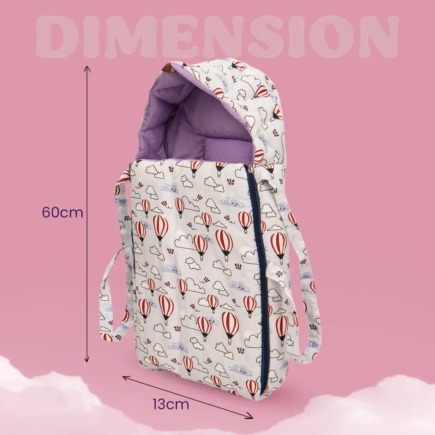 BAYBEE Freya Luxury Casey Sleeping Carry Bag, Cotton Baby Bed Cum Carry Bed, Printed Baby Sleeping Bag for Kids-Infant Portable Bassinet - Image 8