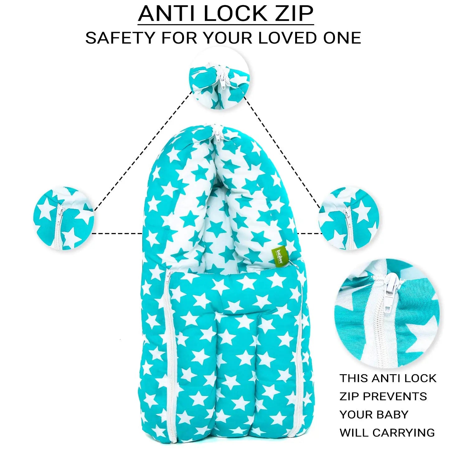 BAYBEE Little Star 3 in 1 Baby Cotton Bed Cum Carry Bed Printed Comfo Baby Sleeping Bag - Image 3
