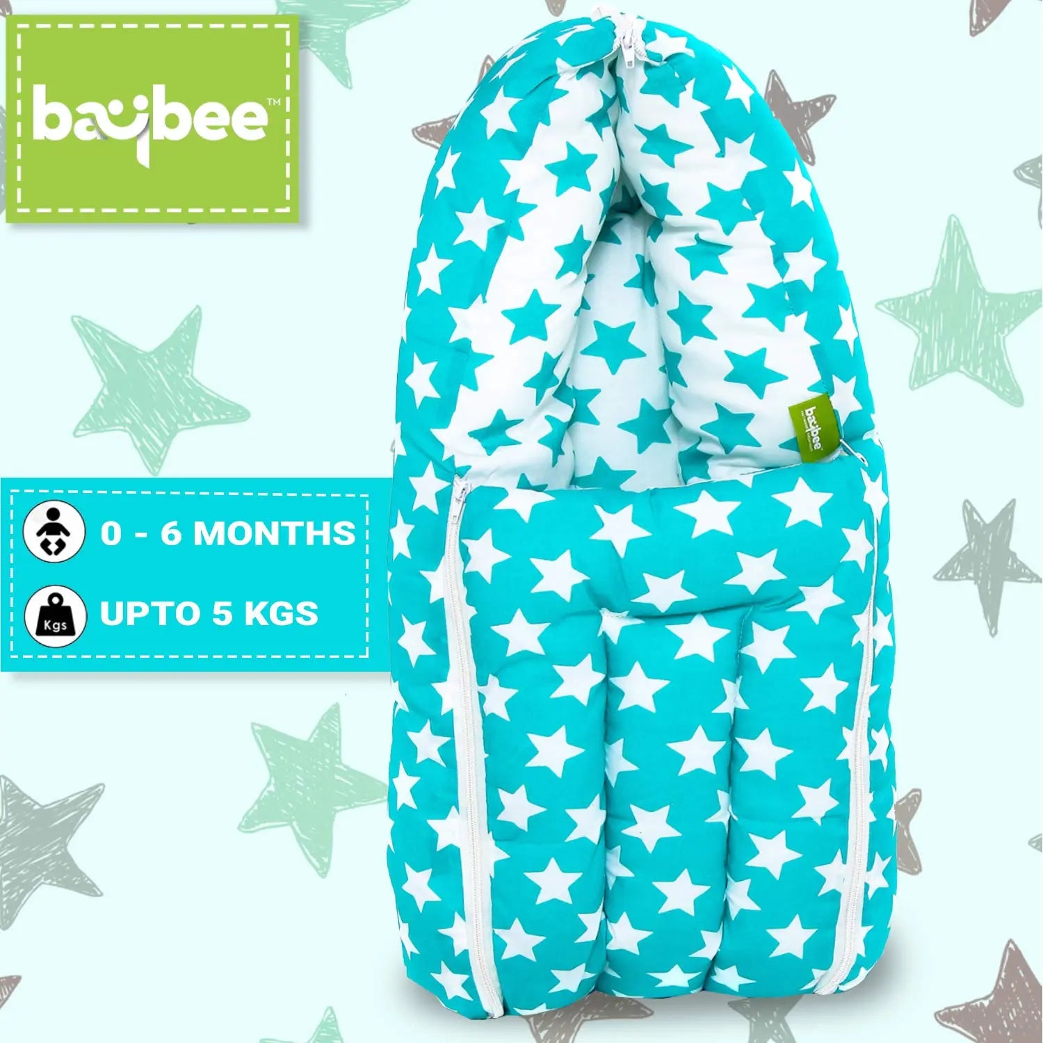 BAYBEE Little Star 3 in 1 Baby Cotton Bed Cum Carry Bed Printed Comfo Baby Sleeping Bag - Image 5