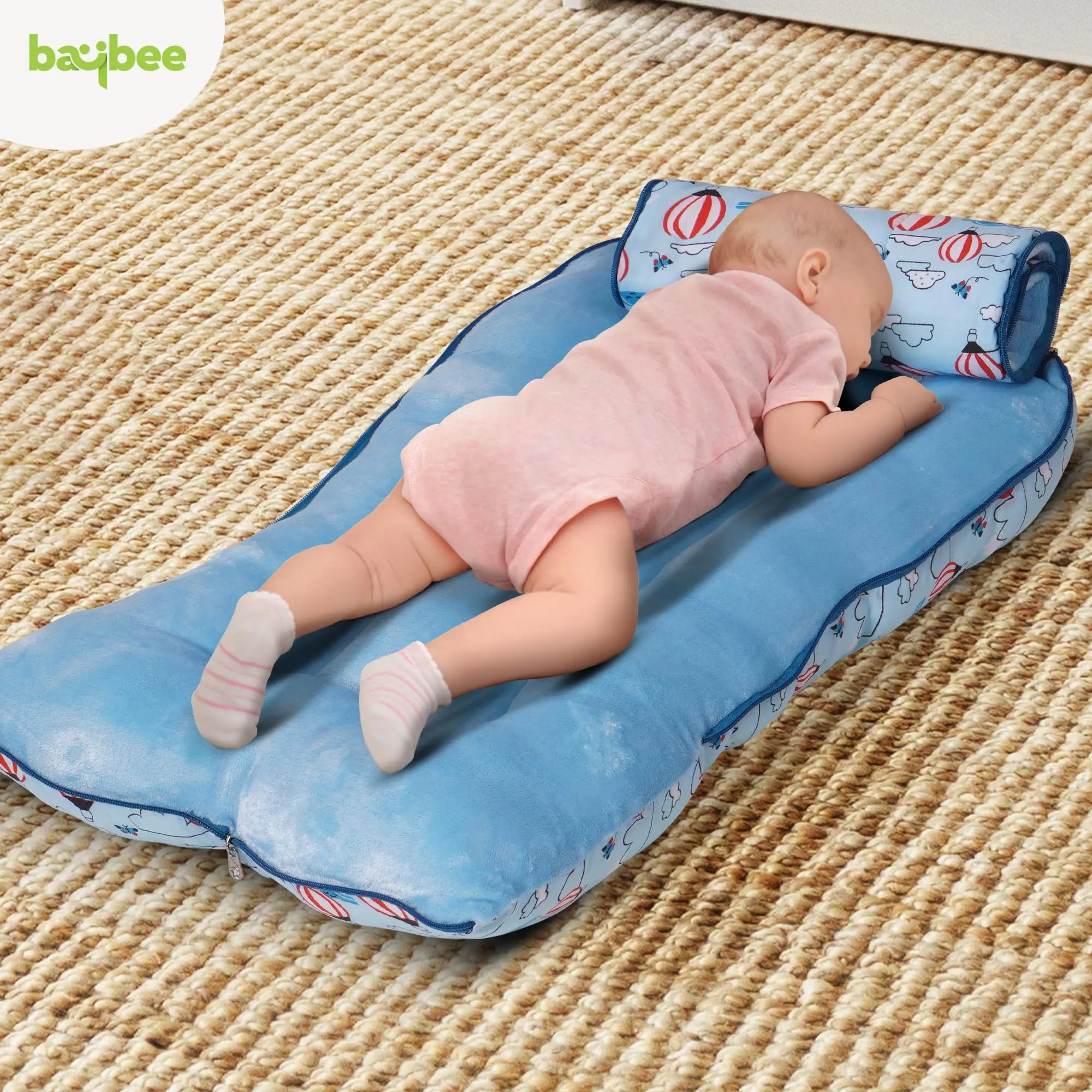 Baybee 3 in 1 Velvet Cotton Baby Bed Carry Bed - Image 4