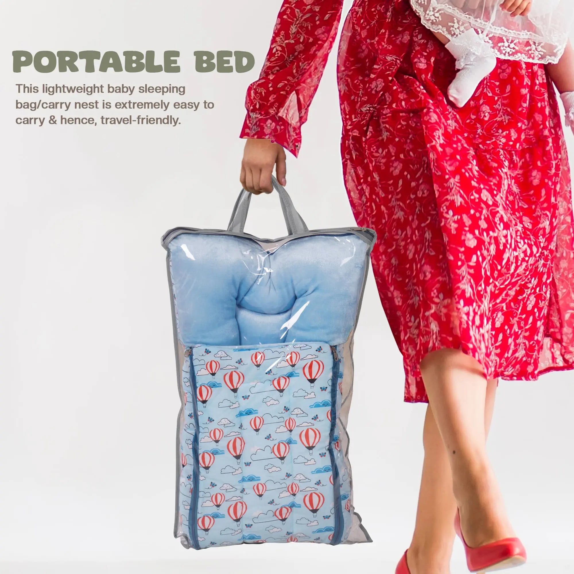 Baybee 3 in 1 Velvet Cotton Baby Bed Carry Bed - Image 5