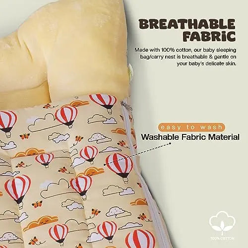 Baybee 3 in 1 Velvet Cotton Baby Bed Carry Bed - Image 9