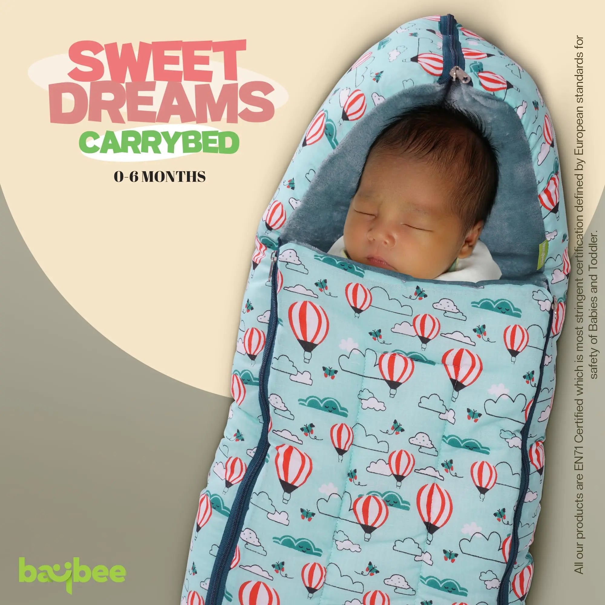 Baybee 3 in 1 Velvet Cotton Baby Bed Carry Bed - Image 16