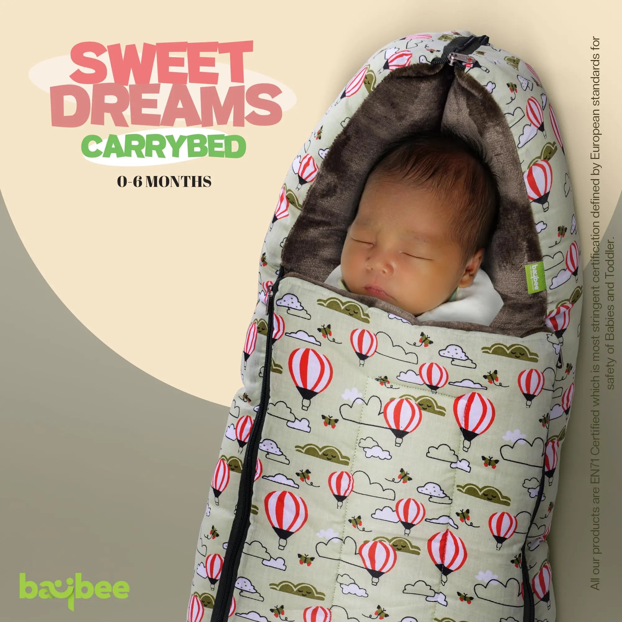 Baybee 3 in 1 Velvet Cotton Baby Bed Carry Bed - Image 23