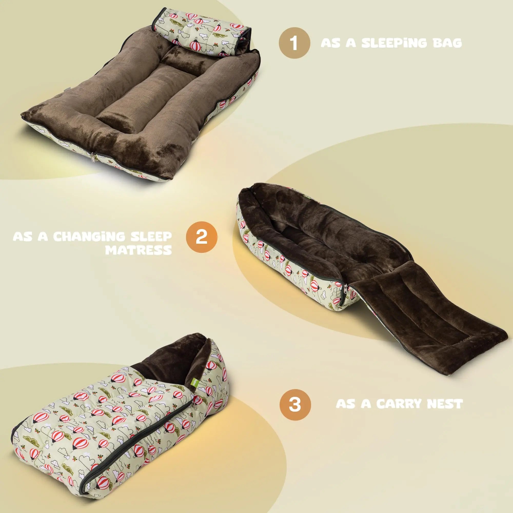 Baybee 3 in 1 Velvet Cotton Baby Bed Carry Bed - Image 24