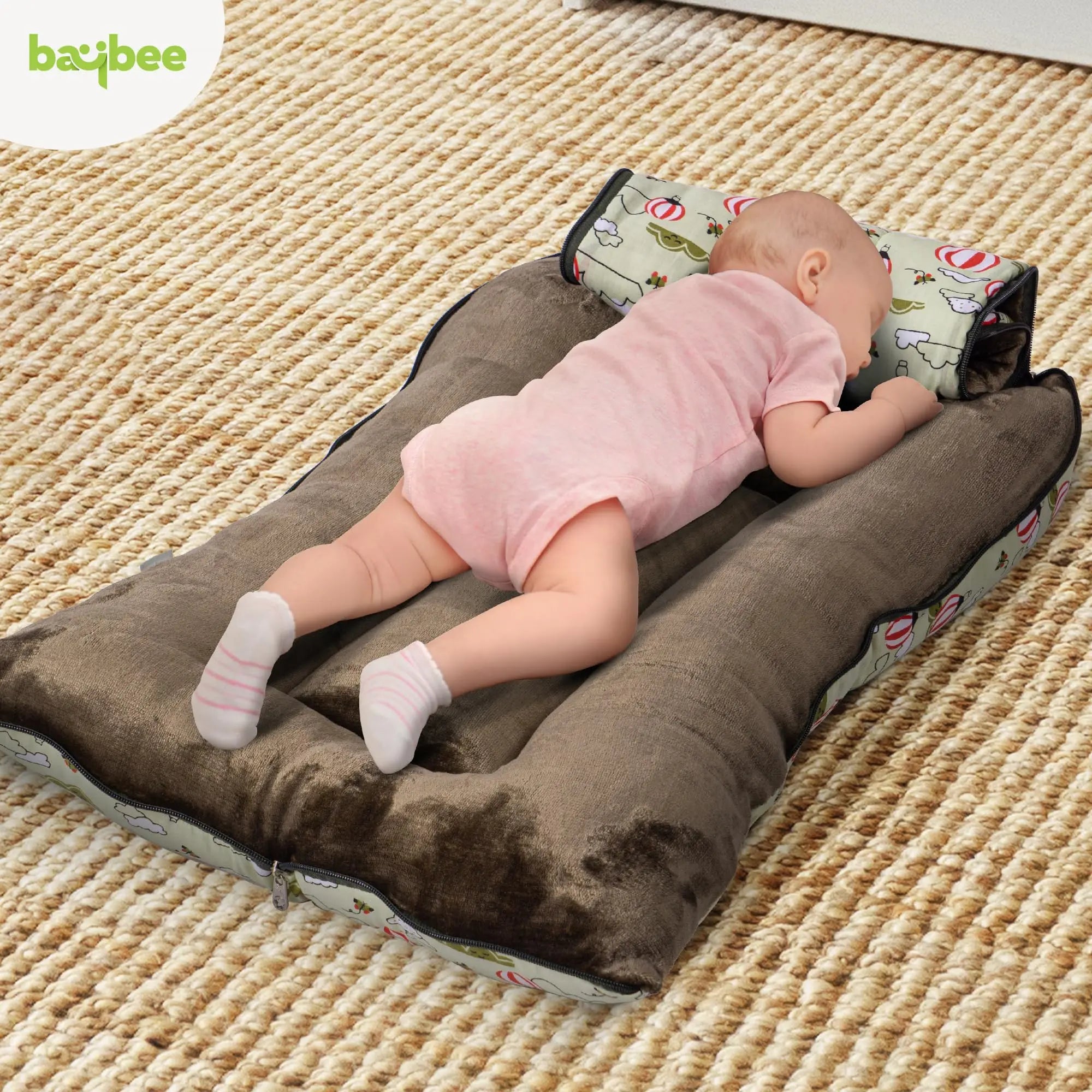 Baybee 3 in 1 Velvet Cotton Baby Bed Carry Bed - Image 25