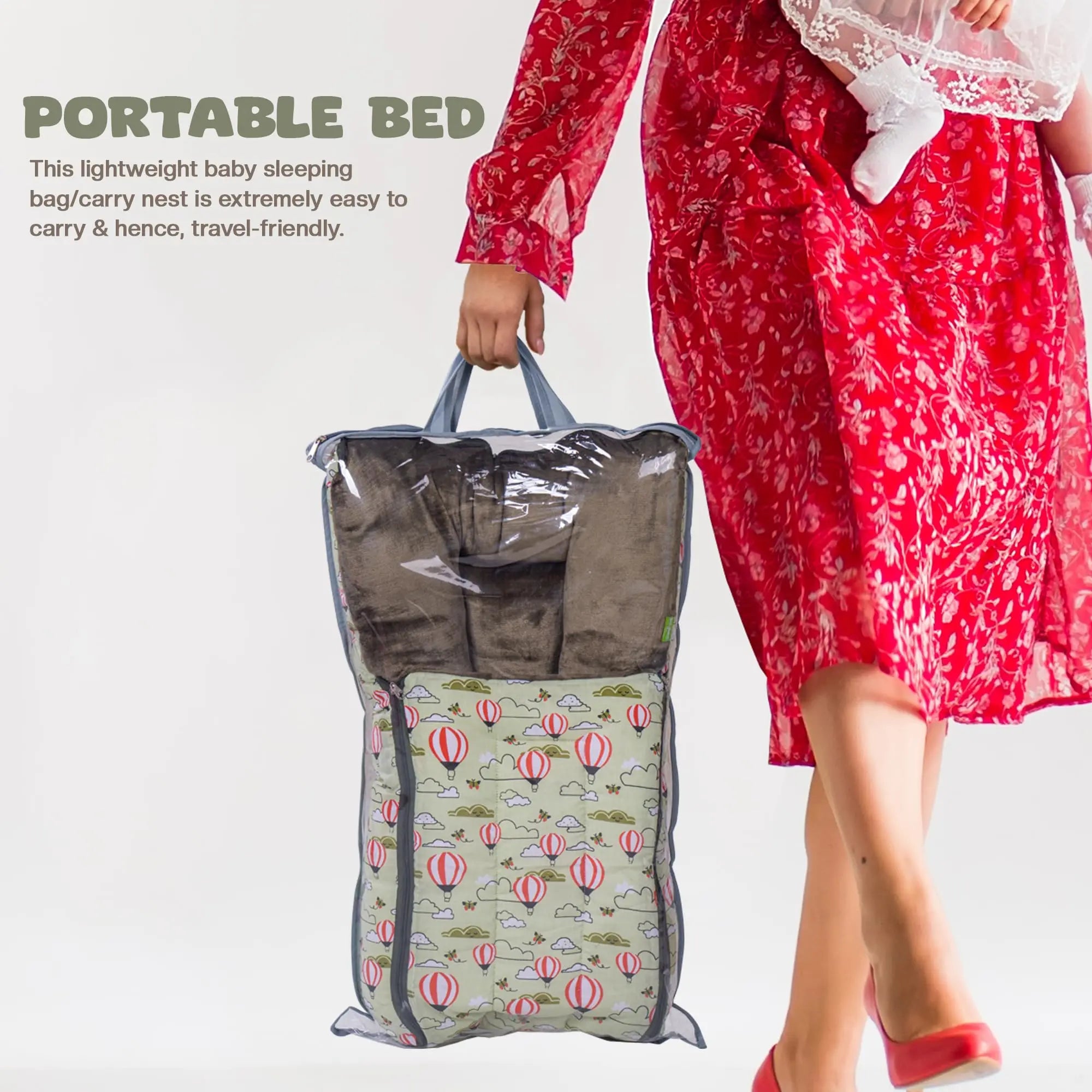 Baybee 3 in 1 Velvet Cotton Baby Bed Carry Bed - Image 26