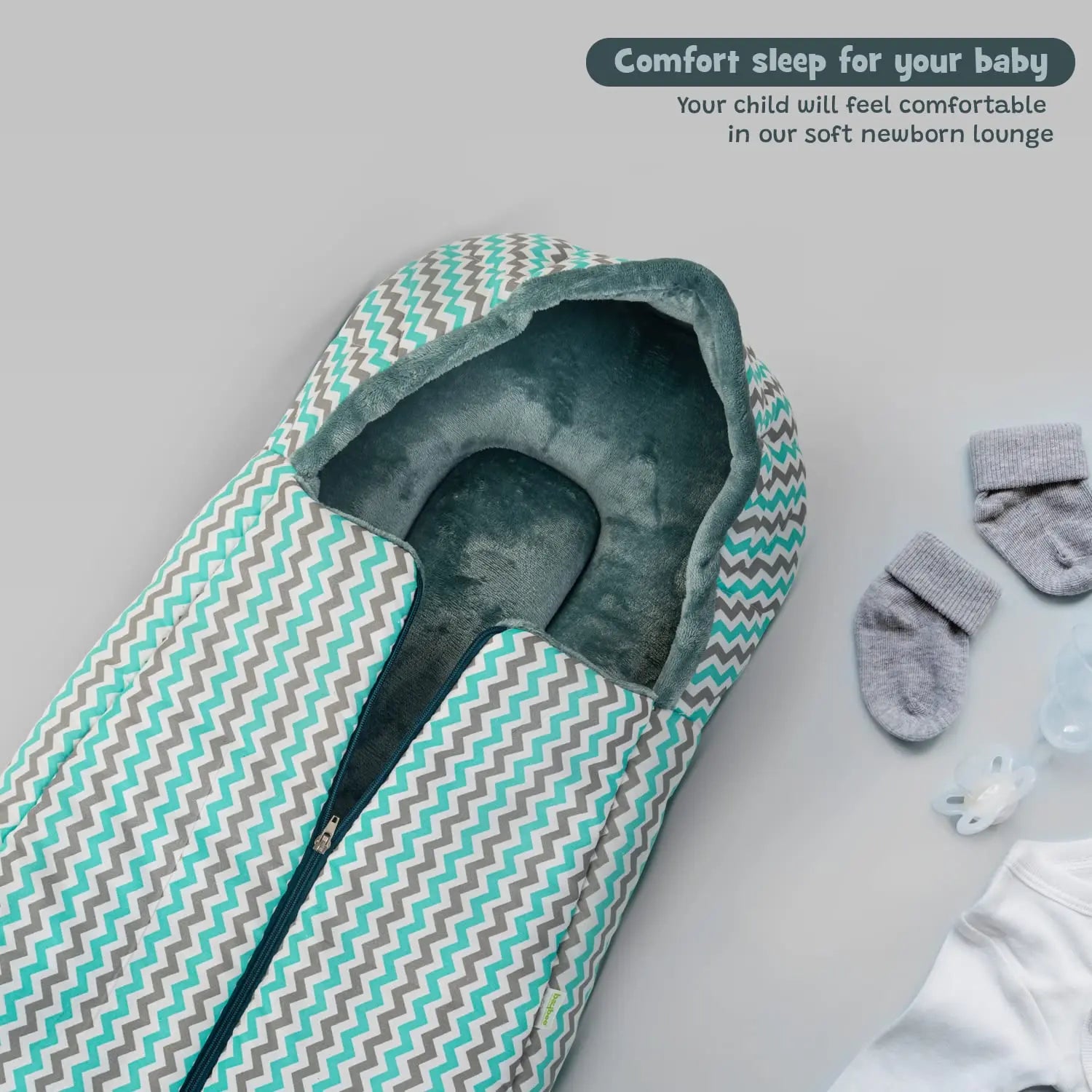 Baybee 3 in 1 Velvet Cotton Baby Bed Cum Carry Bed, Printed Baby Sleeping Bag-Baby Bed - Image 10