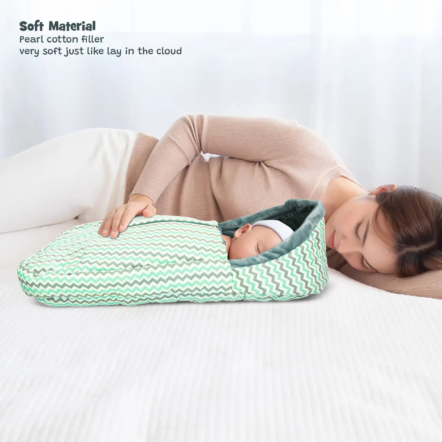Baybee 3 in 1 Velvet Cotton Baby Bed Cum Carry Bed, Printed Baby Sleeping Bag-Baby Bed - Image 11