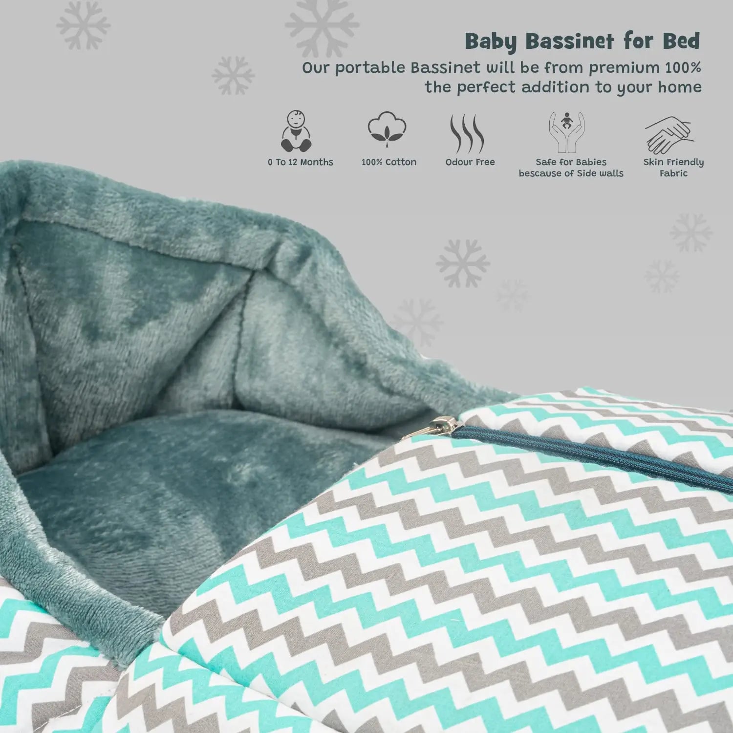 Baybee 3 in 1 Velvet Cotton Baby Bed Cum Carry Bed, Printed Baby Sleeping Bag-Baby Bed - Image 14