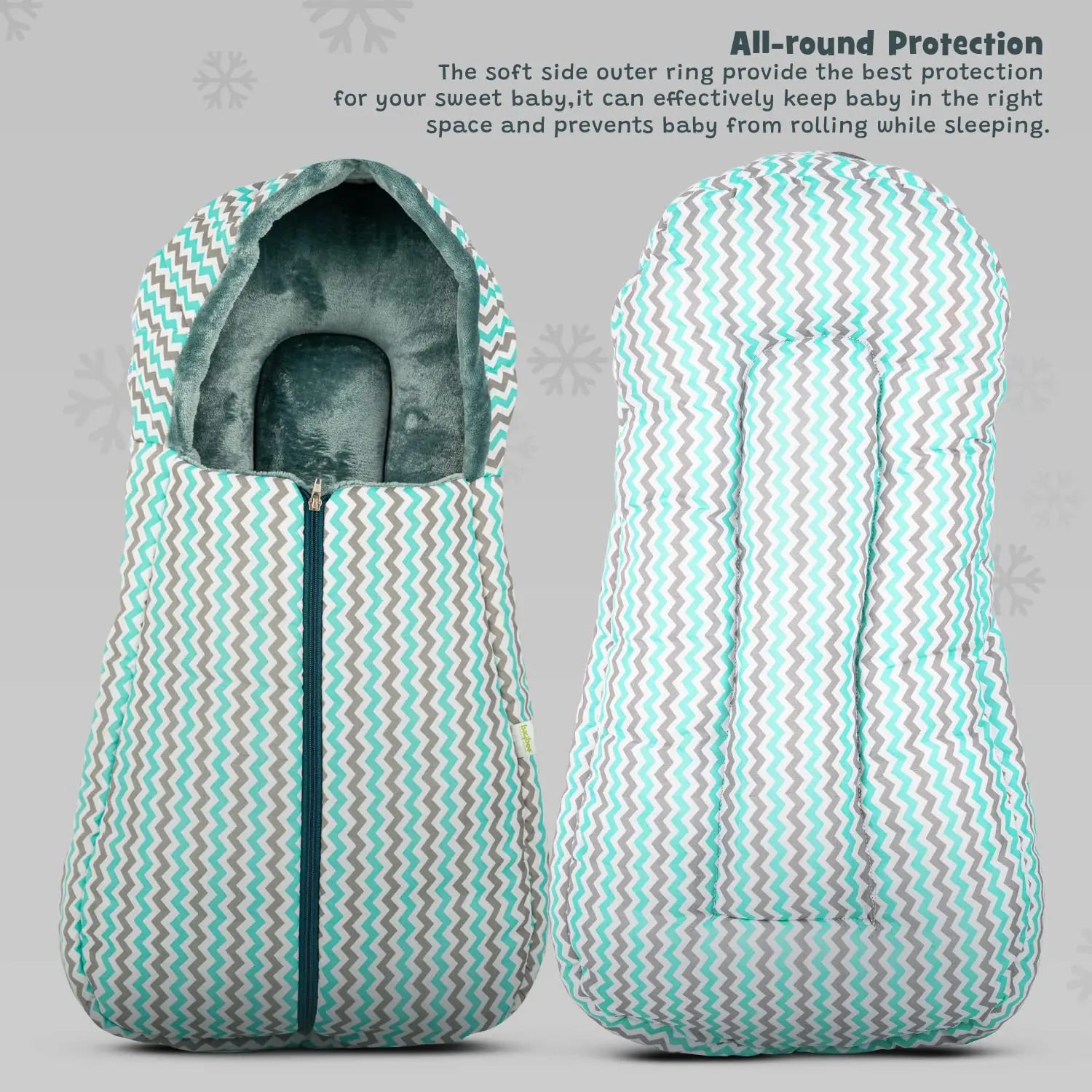 Baybee 3 in 1 Velvet Cotton Baby Bed Cum Carry Bed, Printed Baby Sleeping Bag-Baby Bed - Image 15